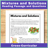 Mixtures and Solutions Reading Comprehension Passage and Q
