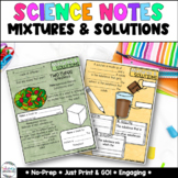 Mixtures and Solutions - Science Notes - Test Prep - 4th &