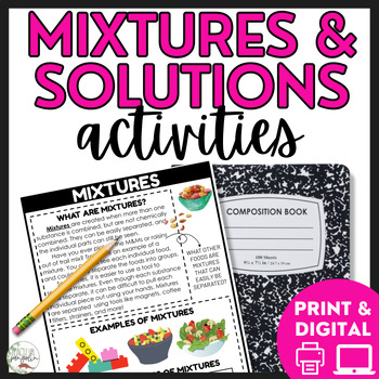 Preview of Mixtures and Solutions Sort & Reading Comprehension Activity - Matter Worksheets