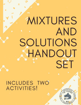 Preview of Mixtures and Solutions Sort and Activity