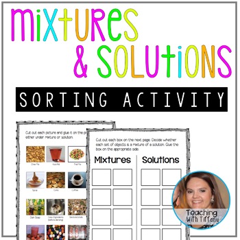 Preview of Mixtures and Solutions Sorting Activity