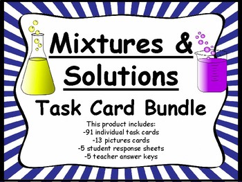 Preview of Physical Science:  Mixtures and Solutions Task Card Bundle