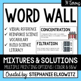 Mixtures and Solutions Word Wall | Science Vocabulary