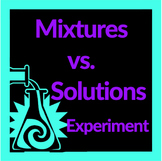 Mixtures vs. Solutions Experiment--Graphic Organizer and L