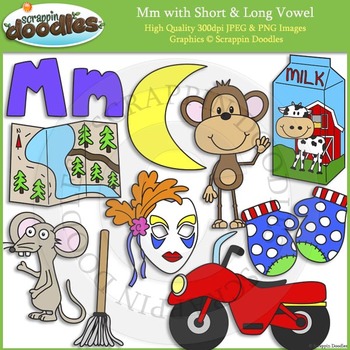 M Short and Long Vowel by Scrappin Doodles | TPT