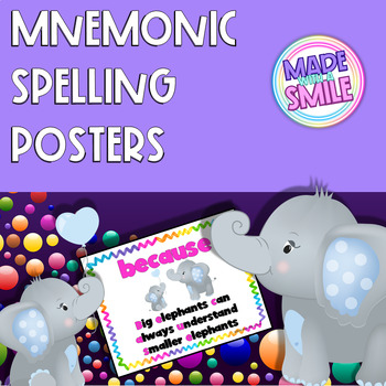 Mnemonic Spelling Posters by Made With A Smile | TpT