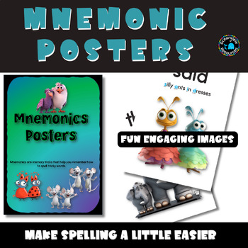 Preview of Mnemonic posters tricky spelling words  