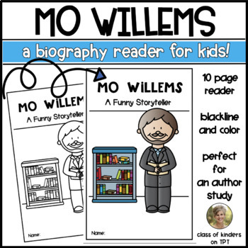 Preview of Mo Willems Author Study Biography Reader for Kindergarten & First Grade