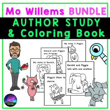 Preview of Mo Willems Author Study & Coloring Book about Best Friends for Emergent Readers