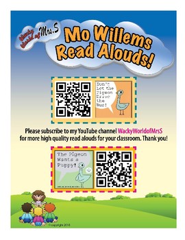 Preview of Freebie QR Code Read Aloud: Mo Willems