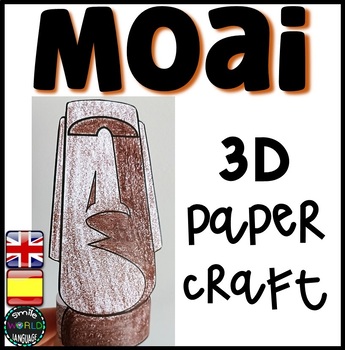 Preview of Moai 3D Craft Rapa Nui Easter Island Monolithic Isla de Pascua Figura 3D Spanish