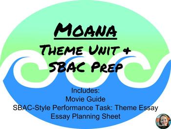 Preview of Moana Theme Unit/SBAC Prep for Middle School