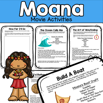 Preview of Moana Movie Activities - Science Craft Writing