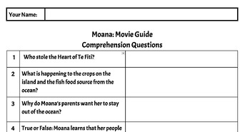 Preview of Moana Movie Guide- No prep & ready to post to Google classroom