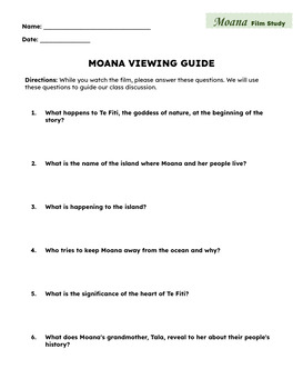 moana hero's journey worksheet answers