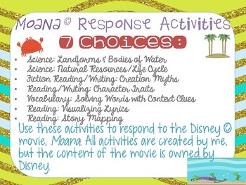 Moana Characters Worksheets Teaching Resources Tpt