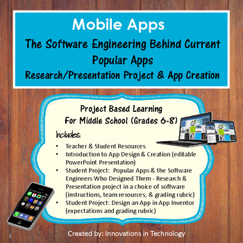 Preview of Mobile Apps - Research and Design Your Own App | Distance Learning