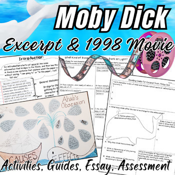 Preview of Moby Dick Unit for Novel Excerpt and 1998 Movie