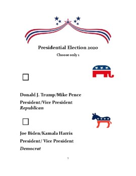 Preview of Mock Ballot for 2020 Presidential Election