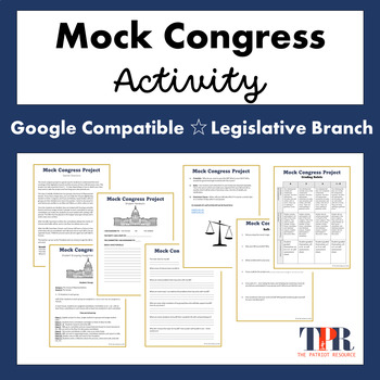 Preview of Mock Congress Project Activity - Legislative Branch (Google Comp.)