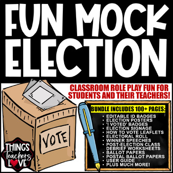 Preview of Mock Election Day, Fun Democracy, Civics and Government Role-Play Bundle