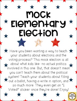 Preview of Mock Election- Elementary Ages