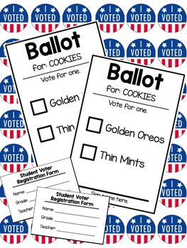 Mock Election Vote For Cookies by Primary Confetti | TpT