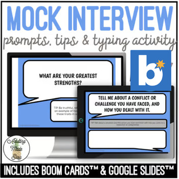 Preview of Mock Interview Prompts, Tips & Typing Activity