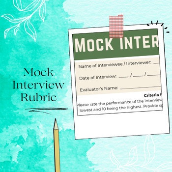 Preview of Mock Interview Rubric
