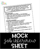 Mock Job Interview Sheet