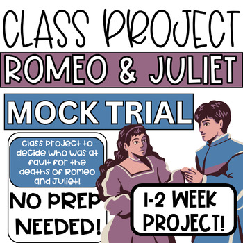Preview of Mock Trial, Romeo and Juliet Project, Class Activity, Engaging, Debate, ELA