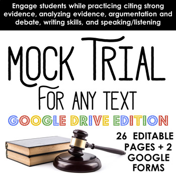 Preview of Mock Trial for ANY TEXT - Argumentative Writing for Any Novel
