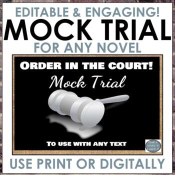 Preview of Mock Trial for any text! Grades 6-8 ELA, Editable