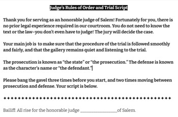 Preview of Guest judge script (mock trial AP Lang./Crucible resource)