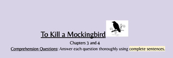 Preview of Mockingbird Chs. 3-4 Questions