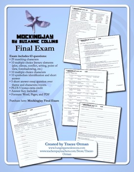 Mockingjay (Hunger Games Trilogy) Final Exam and Study Guide by Tracee Orman