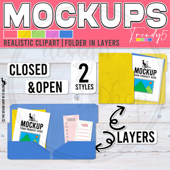 Preview of Mockup Scene Creator Movable Elements File Folder in Layers Trendy Spring