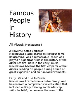 Preview of Moctezuma Informational Passage (aligned with MCCRS)