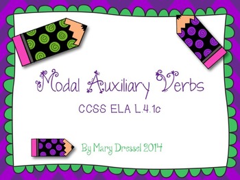 Preview of Modal Auxiliaries - Teach, practice with task cards, and assess