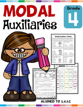 Preview of Modal Auxiliary Verbs L.4.1.C Worksheets Distance Learning