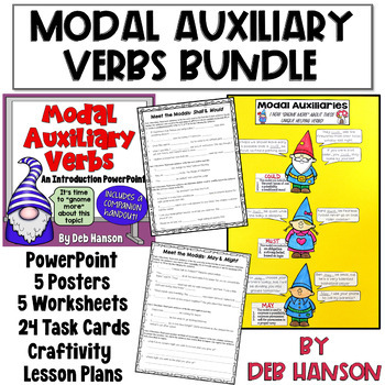 Preview of Modal Auxiliary Verbs Bundle of Activities and Lessons