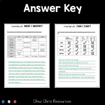 modal auxiliary verbs can must and should worksheets and cootie catchers