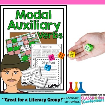 Preview of Modal Auxiliary Verbs Game: Literacy Center: Grammar Game: 4th grade, 3rd, 5th
