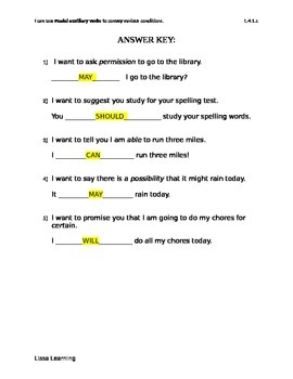 modal auxiliary verbs worksheet assessment by lissa learning tpt