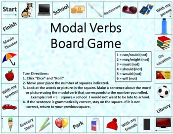 Preview of Modal Verbs Digital Board Game