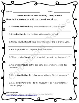 modal verbs explanation and exercises worksheet
