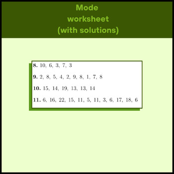 Preview of Mode worksheet (with solutions)