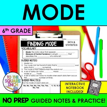 Preview of Mode Notes & Practice | Finding Mode Guided Notes | + Interactive Notebook