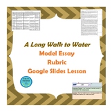 A Long Walk to Water Model Essay, Rubric, and Lesson Slides