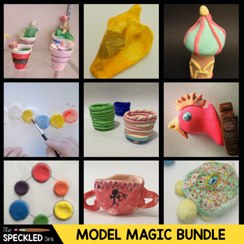 Preview of Model Magic Art Lesson Bundle. Elementary Art Sculpture Lessons and Videos